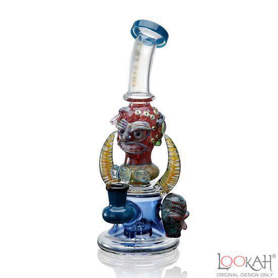 T'attoo USA Glass Water Pipe Worm Head Monster Design - 10.5 Inches - 590 Grams